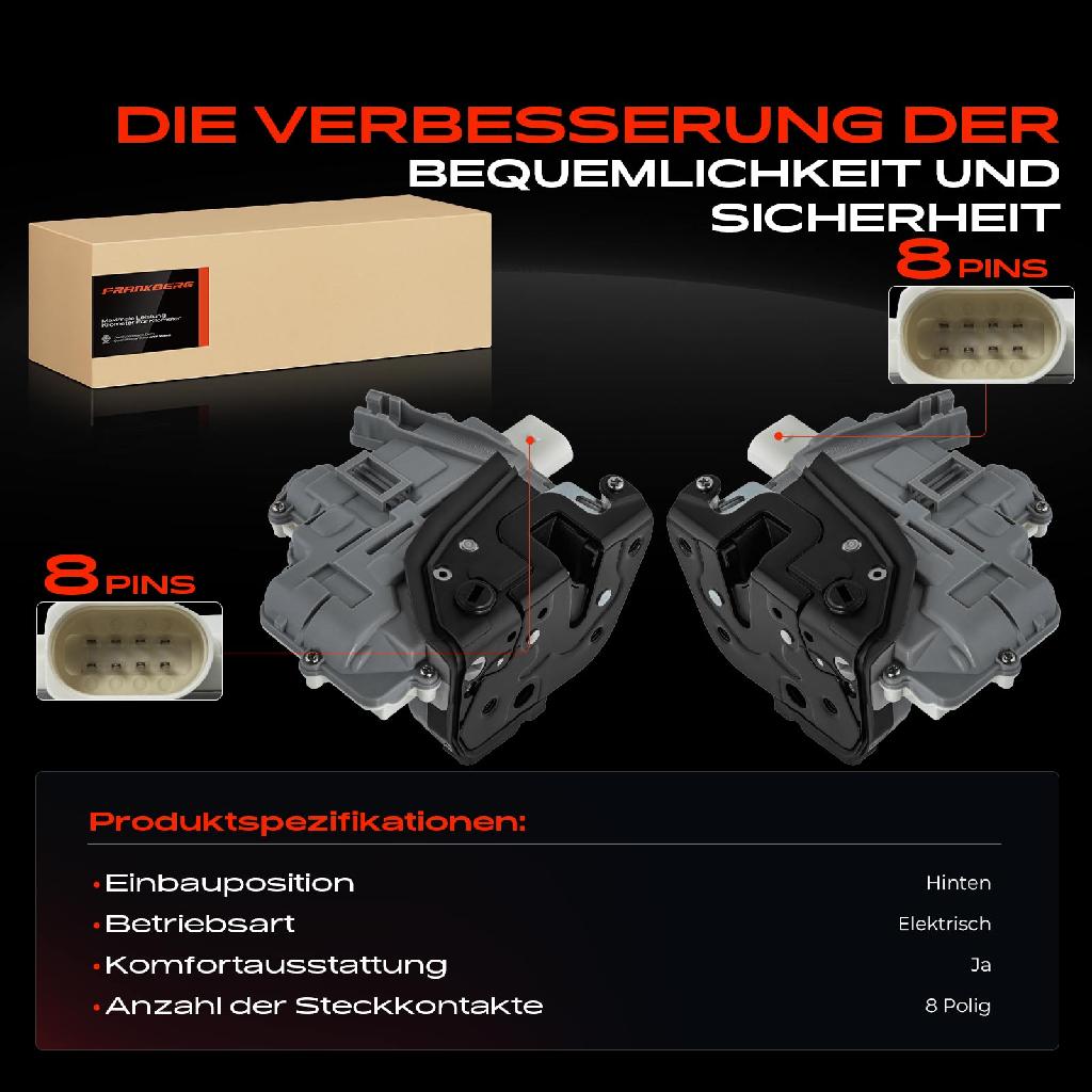 2x Türschloss Hinten für Audi A3 Cabriolet Sportback A4 Avant A6 Allroad A8 R8 Seat Exeo ST