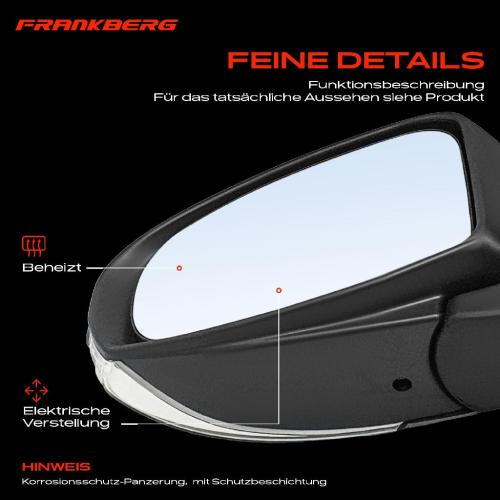 Frankberg 1x Außenspiegel Links für Toyota IQ J1 1.0L 1.3L 1.4L 2009-2015 Bild Frankberg 1x Außenspiegel Links für Toyota IQ J1 1.0L 1.3L 1.4L 2009-2015