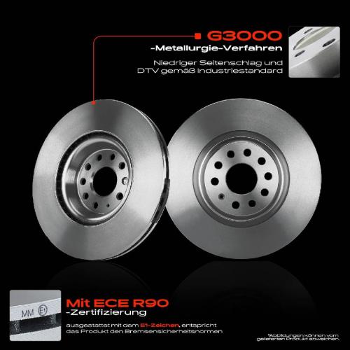 Frankberg 2x Bremsscheiben Vorderachse für VW Golf Alltrack VIII VII Van Variant Passat Tiguan Allspace Bild Frankberg 2x Bremsscheiben Vorderachse für VW Golf Alltrack VIII VII Van Variant Passat Tiguan Allspace