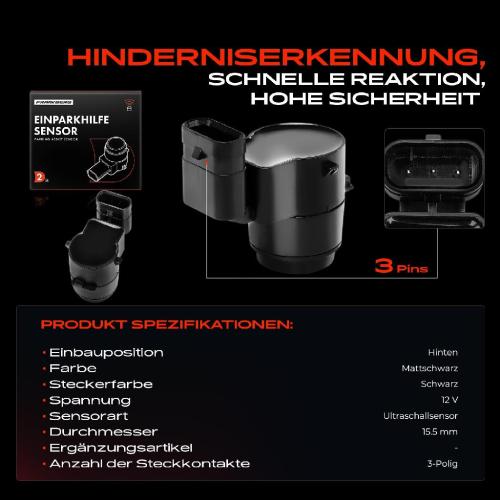 2x Parksensor PDC Sensor Hinten für BMW E81 E82 E87 E88 E90 E91 E92 E93 Bild 2x Parksensor PDC Sensor Hinten für BMW E81 E82 E87 E88 E90 E91 E92 E93