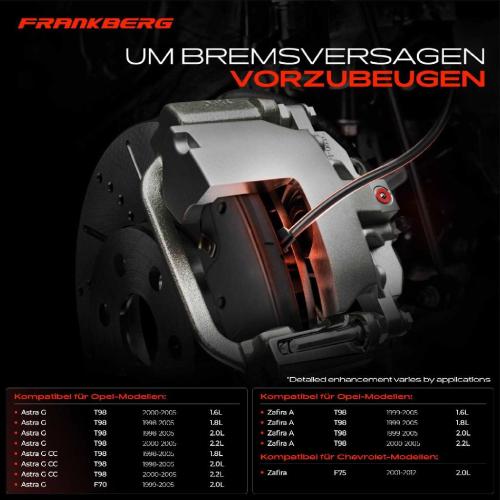 Frankberg 2x Warnkontakt Bremsbelagverschleiß Vorderachse für Opel Astra G F08 T98 Zafira A F75 Bild Frankberg 2x Warnkontakt Bremsbelagverschleiß Vorderachse für Opel Astra G F08 T98 Zafira A F75
