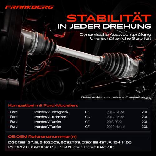 Frankberg 1x Antriebswelle Vorderachse Links für Ford Mondeo V Schrägheck Stufenheck Turnier CE CD CF Bild Frankberg 1x Antriebswelle Vorderachse Links für Ford Mondeo V Schrägheck Stufenheck Turnier CE CD CF