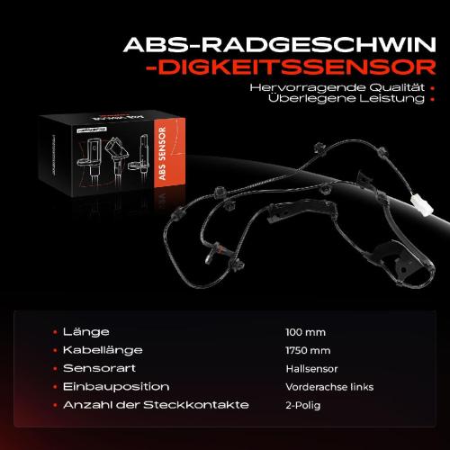 Frankberg 1x ABS Sensor Vorderachse links für Toyota Fortuner Hilux VIII Pick-up 2.8L 2.4L Bj ab 2015 Bild Frankberg 1x ABS Sensor Vorderachse links für Toyota Fortuner Hilux VIII Pick-up 2.8L 2.4L Bj ab 2015