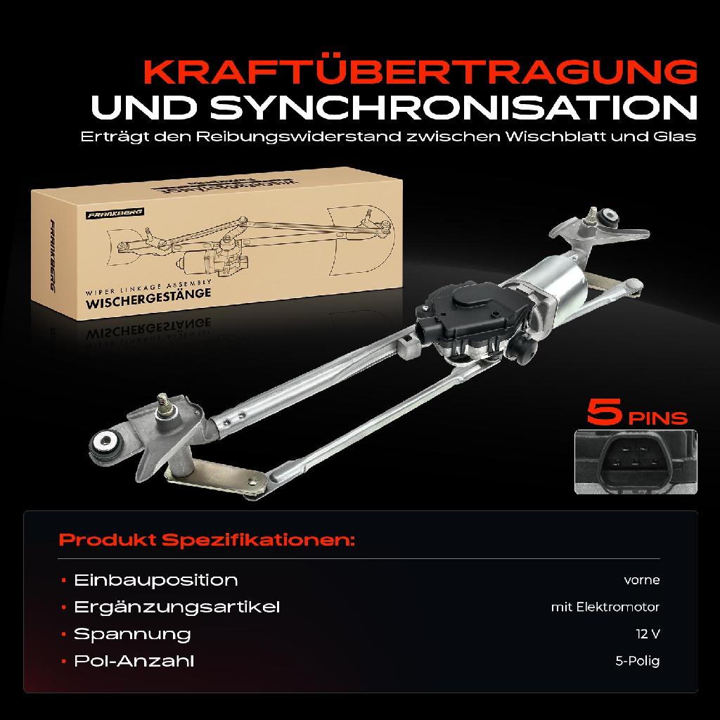 Frankberg 1x Wischerarm Scheibenwischer Vorne für Mazda 3 5 6 MX-5 III Ford Fusion 2002-2015