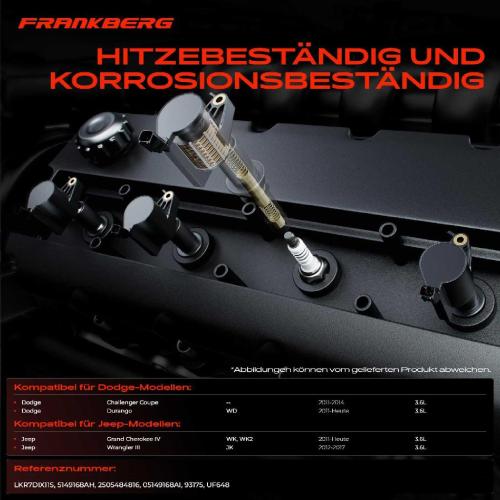 6x Zündspule Zündkerze für Dodge Challenger Coupe Durango WD Jeep Grand Cherokee IV WK WK2 Wrangler III JK Bild 6x Zündspule Zündkerze für Dodge Challenger Coupe Durango WD Jeep Grand Cherokee IV WK WK2 Wrangler III JK