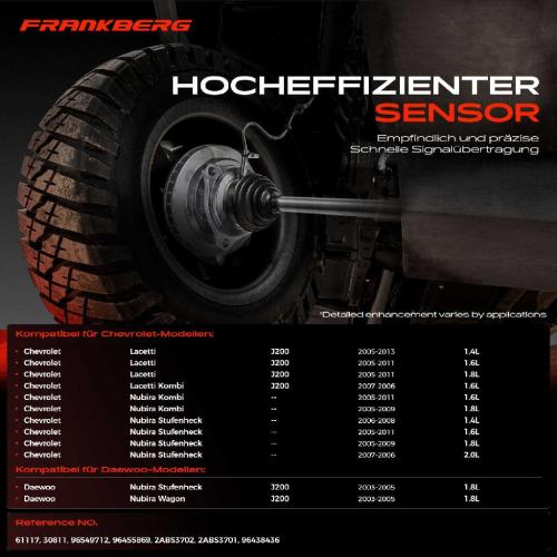 Frankberg 1x ABS Sensor Vorderachse links für Chevrolet Lacetti Kombi Stufenheck Nubira Daewoo Schrägheck Wagon Bild Frankberg 1x ABS Sensor Vorderachse links für Chevrolet Lacetti Kombi Stufenheck Nubira Daewoo Schrägheck Wagon