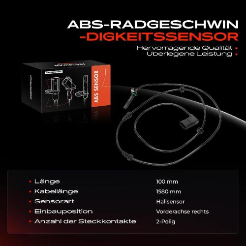 1x ABS Sensor Vorderachse rechts für Mercedes-Benz W177 W247 C118 X118 H243 X243 B907 B910 W463 H247 X247 Bild 1x ABS Sensor Vorderachse rechts für Mercedes-Benz W177 W247 C118 X118 H243 X243 B907 B910 W463 H247 X247