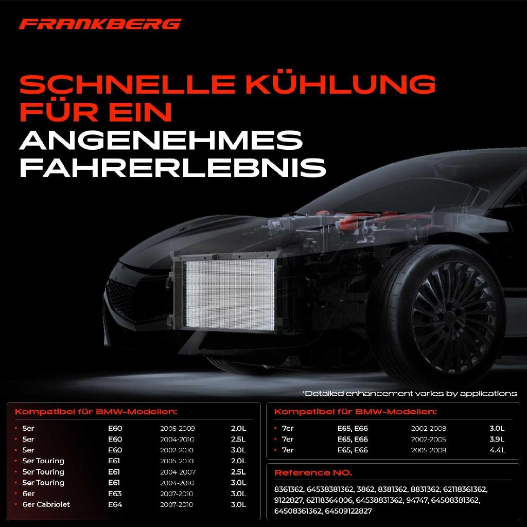 1x Kondensator Klimaanlage für BMW 5er E60 E61 6er E63 E64 7er E65 E66 E67 2002-2010