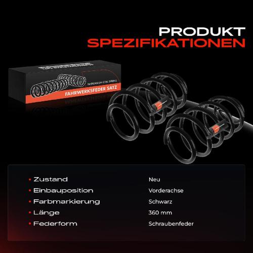 2x Fahrwerksfeder Vorderachse für BMW X5 E53 3.0L 2000-2006 Bild 2x Fahrwerksfeder Vorderachse für BMW X5 E53 3.0L 2000-2006