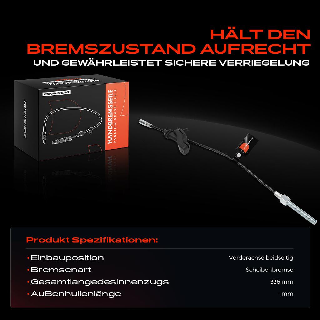1x Seilzug Feststellbremse Vorderachse beidseitig für Ford Focus DA DP HCP C-Max Volvo C30 S40 V50