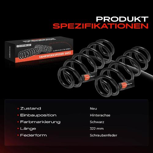 Frankberg 2x Fahrwerksfeder Hinterachse für Toyota Auris E15 1.3L 1.4L 2007-2012 Bild Frankberg 2x Fahrwerksfeder Hinterachse für Toyota Auris E15 1.3L 1.4L 2007-2012