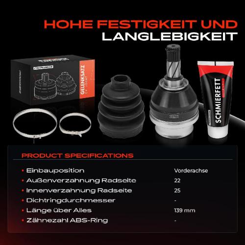 1x Antriebswelle Gelenksatz Vorderachse für Opel Astra Corsa Vectra Zafira Saab 9-3 Fiat Bild 1x Antriebswelle Gelenksatz Vorderachse für Opel Astra Corsa Vectra Zafira Saab 9-3 Fiat