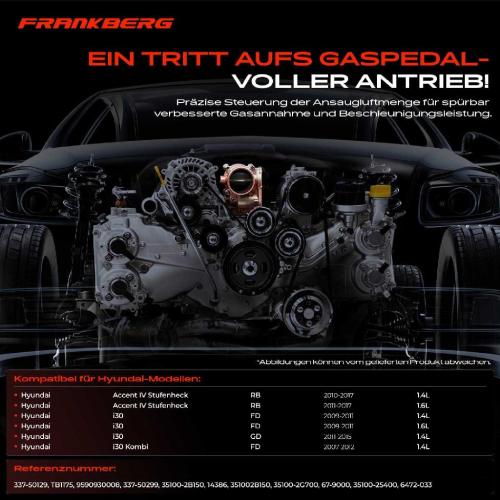 Frankberg 1x Drosselklappe Drosselklappenstutzen für Hyundai i30 KIA Cee'D Cerato II Rio III Venga Bild Frankberg 1x Drosselklappe Drosselklappenstutzen für Hyundai i30 KIA Cee'D Cerato II Rio III Venga