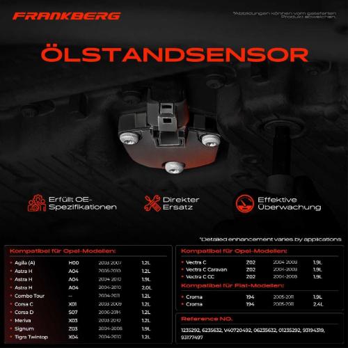 Frankberg 1x Ölstandsensor für Opel Astra H Combo Vectra Corsa Meriva Zafira Bild Frankberg 1x Ölstandsensor für Opel Astra H Combo Vectra Corsa Meriva Zafira