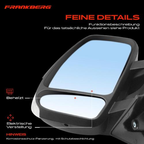 Frankberg 1x Außenspiegel Links für Opel Nissan NV400 Bus Kasten Pritsche Renault Master III Bild Frankberg 1x Außenspiegel Links für Opel Nissan NV400 Bus Kasten Pritsche Renault Master III