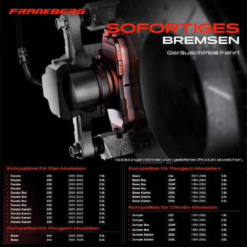 4x Bremsbeläge Hinterachse für Citroën Jumper Bus Kasten Pritsche/Fahrgestell Fiat Ducato Peugeot Boxer Bild 4x Bremsbeläge Hinterachse für Citroën Jumper Bus Kasten Pritsche/Fahrgestell Fiat Ducato Peugeot Boxer