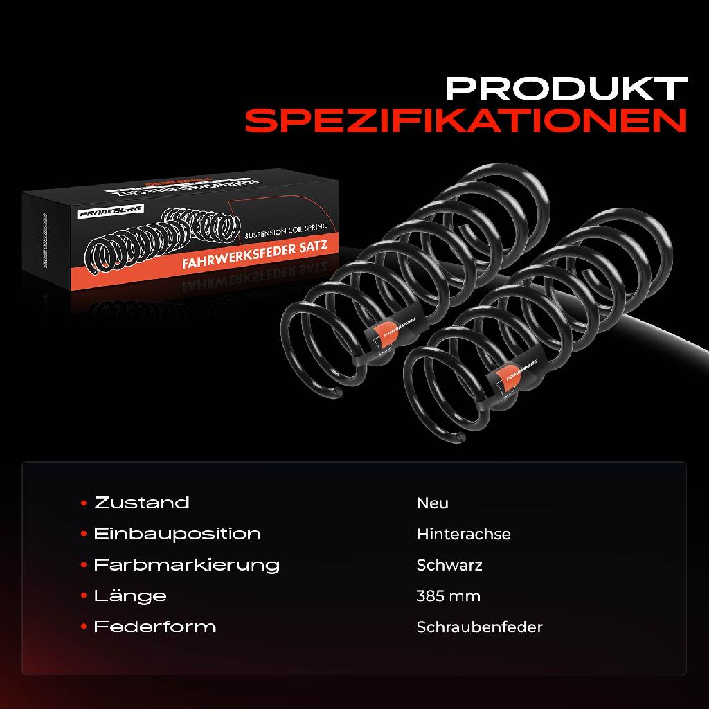 2x Fahrwerksfeder Hinterachse für Ford Focus III Stufenheck Bj ab 2010