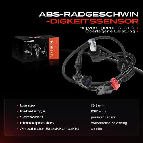 Frankberg 1x ABS Sensor Vorderachse beidseitig f r Audi A6 Avant 1.8L 1.9L 2.0L 2.4L 2.5L 2.7L 2.8L 1997-2005 Bild Frankberg 1x ABS Sensor Vorderachse beidseitig f r Audi A6 Avant 1.8L 1.9L 2.0L 2.4L 2.5L 2.7L 2.8L 1997-2005