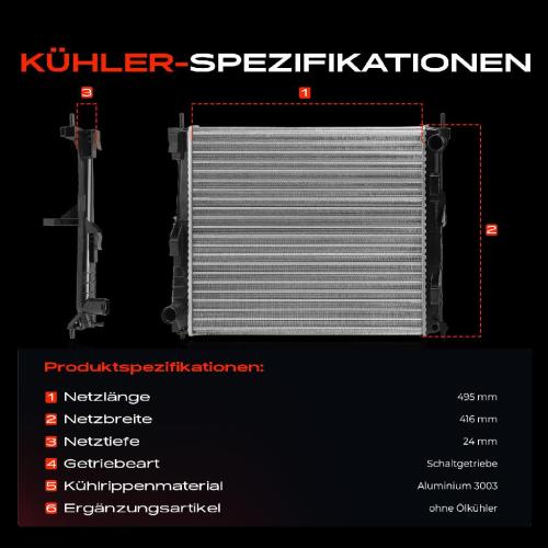 1x Kühler Wasserkühler Motorkühler für Renault Clio III R0/1 Nissan Micra III Bild 1x Kühler Wasserkühler Motorkühler für Renault Clio III R0/1 Nissan Micra III