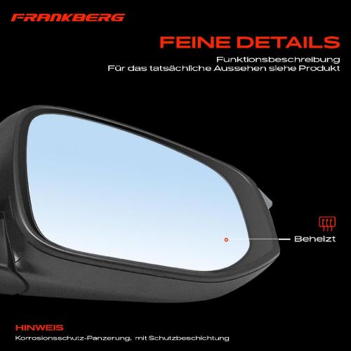 Frankberg 1x Außenspiegel Rechts für Toyota RAV 4 IV Van A4 2.0L 2.2L 2.5L 2012-2019 Bild Frankberg 1x Außenspiegel Rechts für Toyota RAV 4 IV Van A4 2.0L 2.2L 2.5L 2012-2019