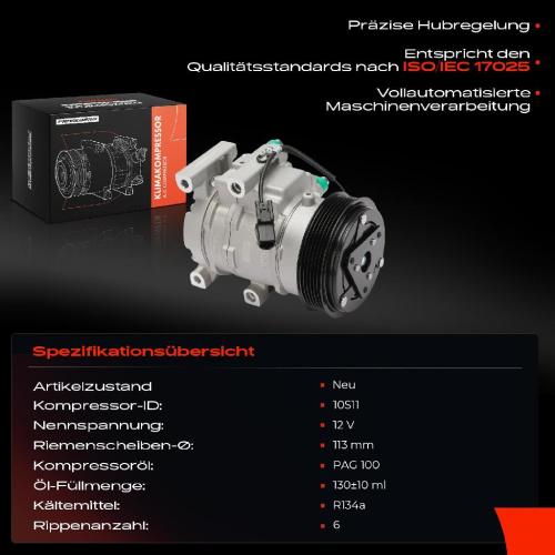 Frankberg 1x Klimakompressor für Hyundai Accent IV RB KIA Rio III UB 1.4L 1.6L Bild Frankberg 1x Klimakompressor für Hyundai Accent IV RB KIA Rio III UB 1.4L 1.6L