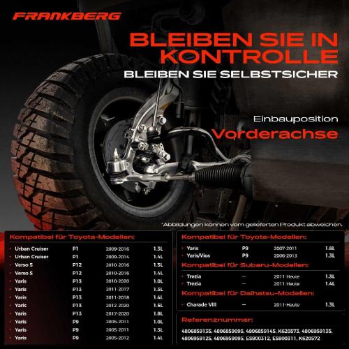 1x Querlenker Satz Vorderachse für Daihatsu Charade VIII Subaru Trezia Toyota Urban Cruiser Verso S Yaris Bild 1x Querlenker Satz Vorderachse für Daihatsu Charade VIII Subaru Trezia Toyota Urban Cruiser Verso S Yaris