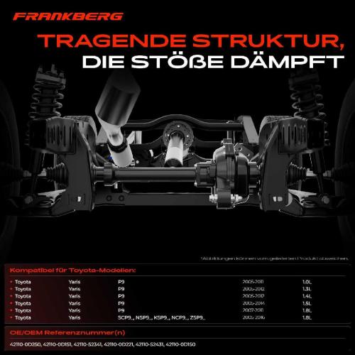 1x Achskörper Achsträger Motorträger Hinterachse für Toyota Yaris P9 P13 1.0L-1.8L 2005-2016 Bild 1x Achskörper Achsträger Motorträger Hinterachse für Toyota Yaris P9 P13 1.0L-1.8L 2005-2016