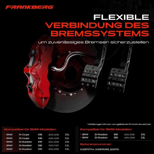 1x Bremsschlauch Bremsschläuche Hinterachse Links oder Rechts für BMW Z4 Coupe Roadster E85 E86 Bild 1x Bremsschlauch Bremsschläuche Hinterachse Links oder Rechts für BMW Z4 Coupe Roadster E85 E86