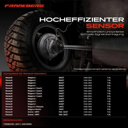 Frankberg 1x ABS Sensor Hinterachse links für Renault Megane I Cabriolet Coach Grandtour Klasseic Scenic Scénic MPV Bild Frankberg 1x ABS Sensor Hinterachse links für Renault Megane I Cabriolet Coach Grandtour Klasseic Scenic Scénic MPV