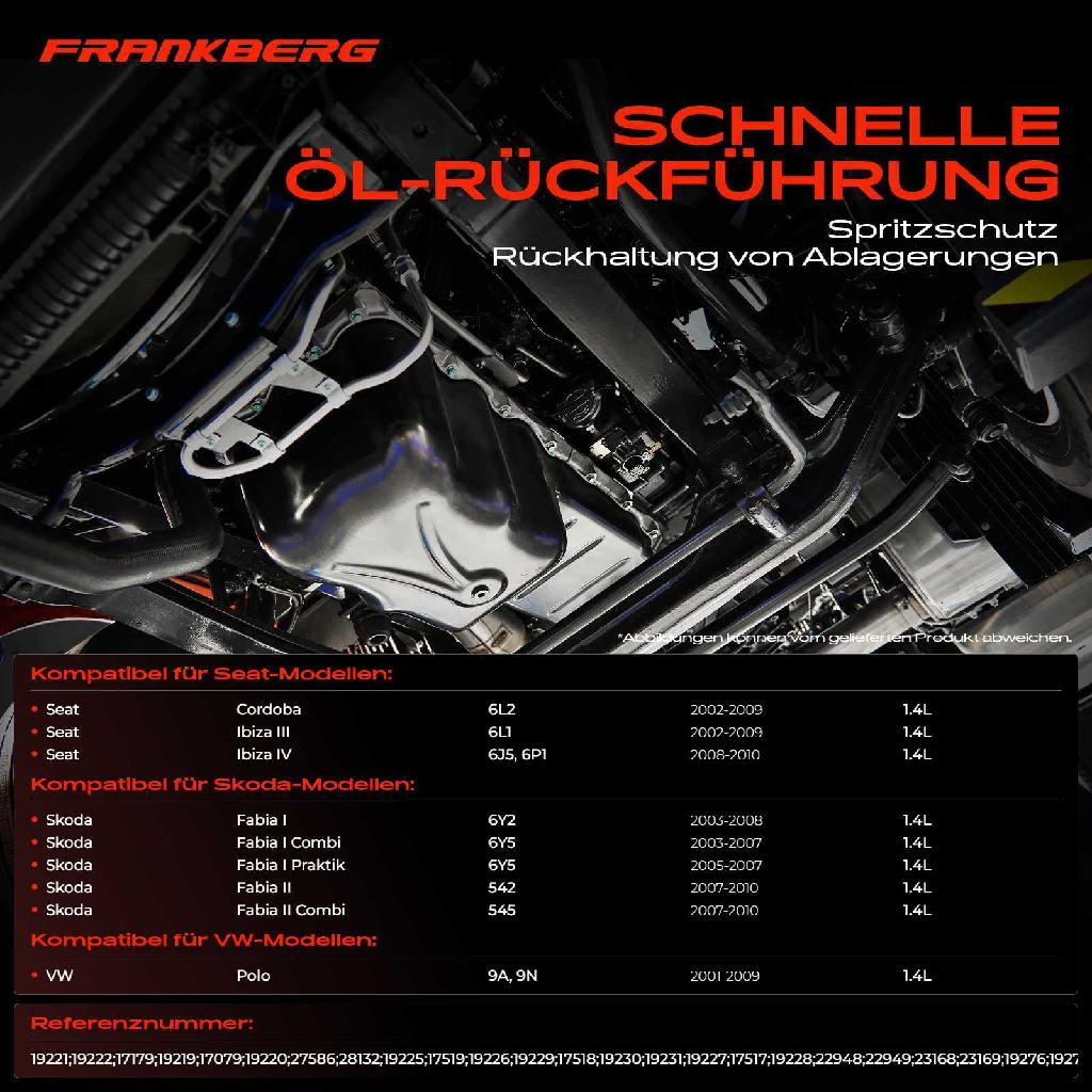 1x Ölwanne Motorölwanne für VW Polo 9N Fox Seat Ibiza III/IV Skoda Fabia I/II 6Y Roomster 1.4L