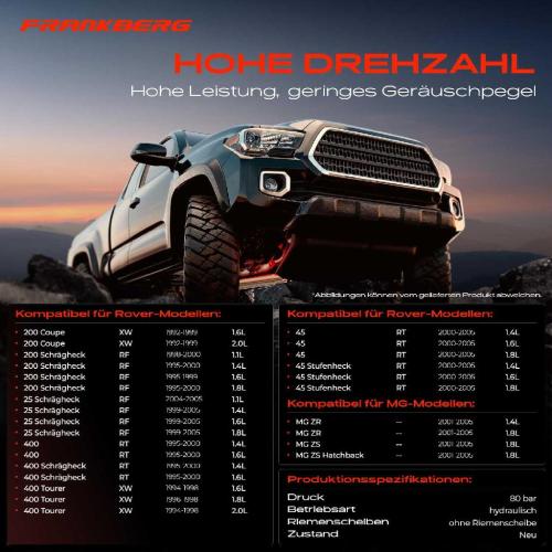 Frankberg 1x Servopumpe hydraulisch für MG MG ZS Rover 25 RF 45 RT 200 RF XW 400 RT XW Bild Frankberg 1x Servopumpe hydraulisch für MG MG ZS Rover 25 RF 45 RT 200 RF XW 400 RT XW