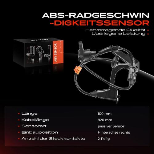 Frankberg 1x ABS Sensor Hinterachse rechts für Honda Civic VII Coupe Hatchback Stufenheck 1.7L 1.4L 1.6L 2.0L 2000-2005 Bild Frankberg 1x ABS Sensor Hinterachse rechts für Honda Civic VII Coupe Hatchback Stufenheck 1.7L 1.4L 1.6L 2.0L 2000-2005