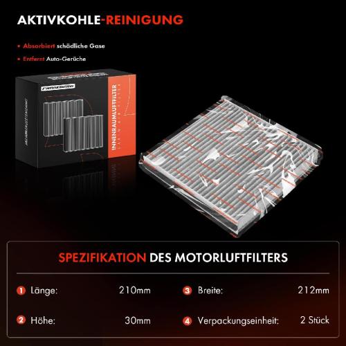2x Innenraumfilter Aktivkohle für Renault Laguna II BG0/1 KG0/1 Vel Satis BJ0 Bild 2x Innenraumfilter Aktivkohle für Renault Laguna II BG0/1 KG0/1 Vel Satis BJ0