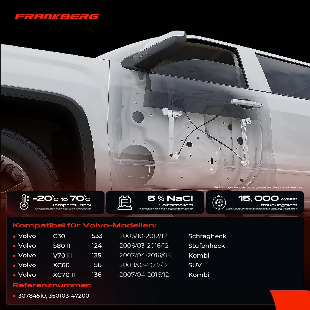 1x Fensterheber Vorne Rechts für Volvo C30 533 S80 II 124 V70 III 135