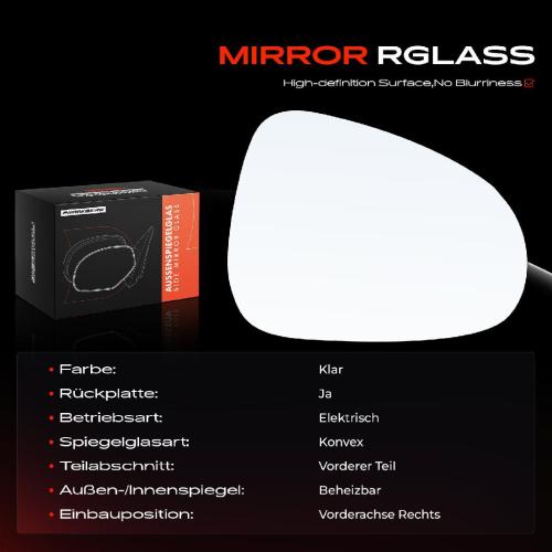 1x Spiegelglas Außenspiegel rechts für Porsche Cayenne 92A Bj ab 2010 Bild 1x Spiegelglas Außenspiegel rechts für Porsche Cayenne 92A Bj ab 2010