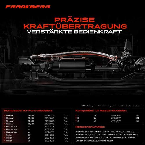 2x Seilzug Feststellbremse Vorderachse beidseitig für Ford Fiesta V Van JD JH Fusion Mazda 2 DY Bild 2x Seilzug Feststellbremse Vorderachse beidseitig für Ford Fiesta V Van JD JH Fusion Mazda 2 DY