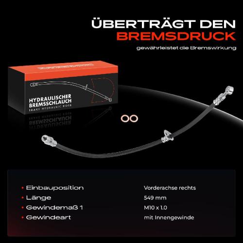 Frankberg 1x Bremsschlauch Bremsschläuche Vorderachse Rechts für Subaru Outback BR Bj ab 2010 2.5L Bild Frankberg 1x Bremsschlauch Bremsschläuche Vorderachse Rechts für Subaru Outback BR Bj ab 2010 2.5L