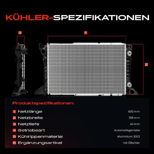 1x Kühler Wasserkühler Motorkühler für Ford Transit E 2.5 TD 1994-2000 Bild 1x Kühler Wasserkühler Motorkühler für Ford Transit E 2.5 TD 1994-2000