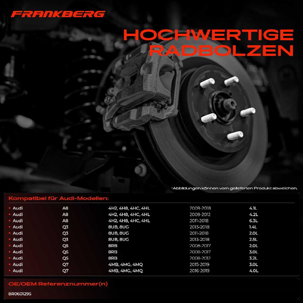 5x Radschraube für Audi A8 4H2 4H8 4HC 4HL Q3 Q5 Q7 2008-2018