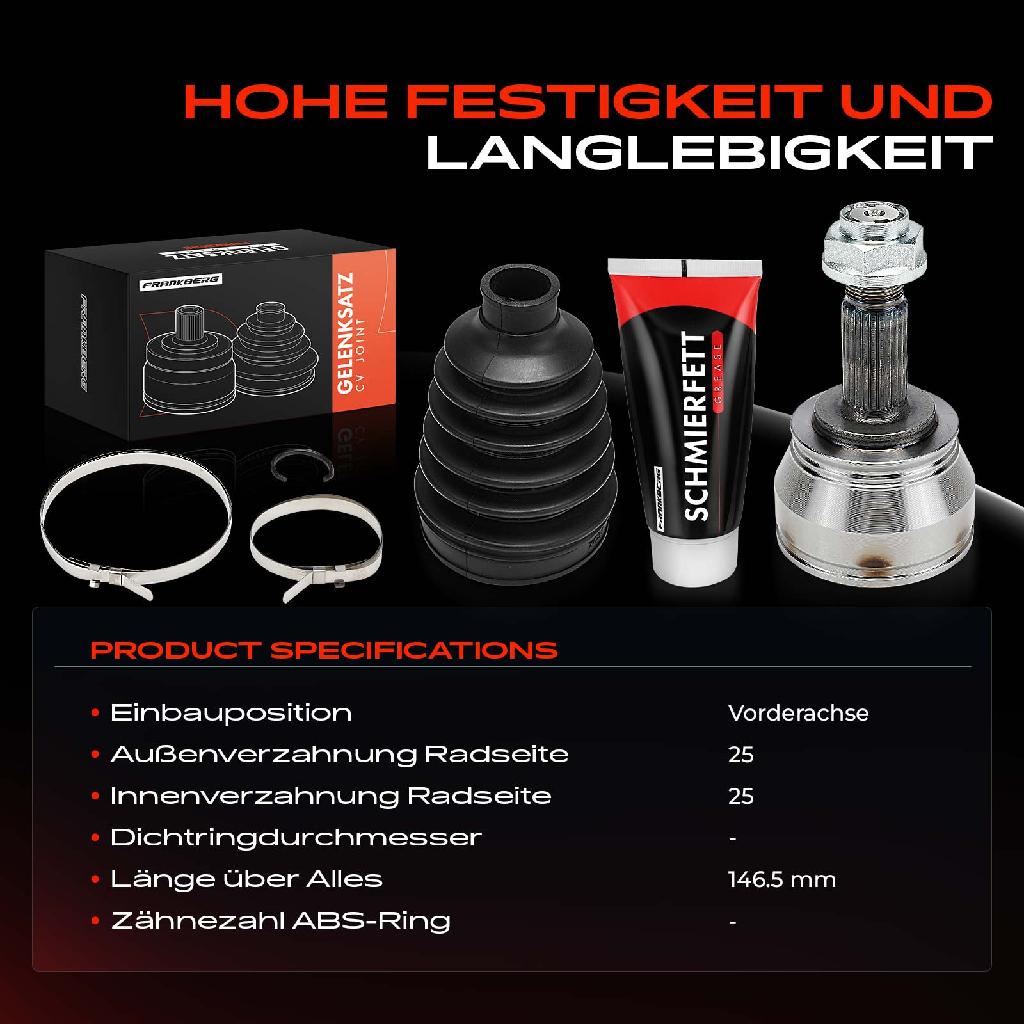 1x Antriebswelle Gelenksatz Vorderachse für Alfa Romeo Mito 955 Fiat 500L Bravo 2 Doblo