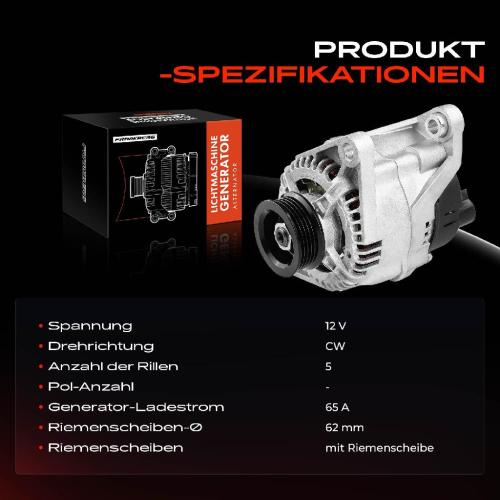 1x Lichtmaschine Generator für Citroën Jumpy Fiat Palio Punto Peugeot Expert Bild 1x Lichtmaschine Generator für Citroën Jumpy Fiat Palio Punto Peugeot Expert