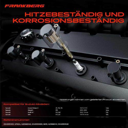 4x Zündspule Zündkerze für Suzuki Grand Vitara II Kizashi Swift IV SX4 2.4L 1.2L 1.6L Bj ab 2009 Bild 4x Zündspule Zündkerze für Suzuki Grand Vitara II Kizashi Swift IV SX4 2.4L 1.2L 1.6L Bj ab 2009