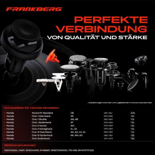 Frankberg 10x Befestigungsclips Radkasten Kotflügel für Honda Civic Mazda 3 CX-3 Subaru Forester Bild Frankberg 10x Befestigungsclips Radkasten Kotflügel für Honda Civic Mazda 3 CX-3 Subaru Forester