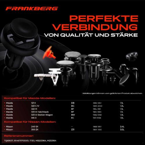 Frankberg 20x Befestigungsclips Türverkleidung Radkasten für Mitsubishi Colt Galant Toyota Supra Bild Frankberg 20x Befestigungsclips Türverkleidung Radkasten für Mitsubishi Colt Galant Toyota Supra