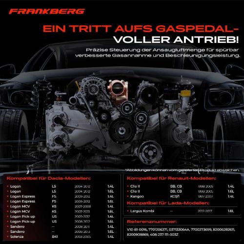 Frankberg 1x Drosselklappe Drosselklappenstutzen für Renault Clio II Megane Logan Dacia Logan I 1.4L 1.6L Bild Frankberg 1x Drosselklappe Drosselklappenstutzen für Renault Clio II Megane Logan Dacia Logan I 1.4L 1.6L