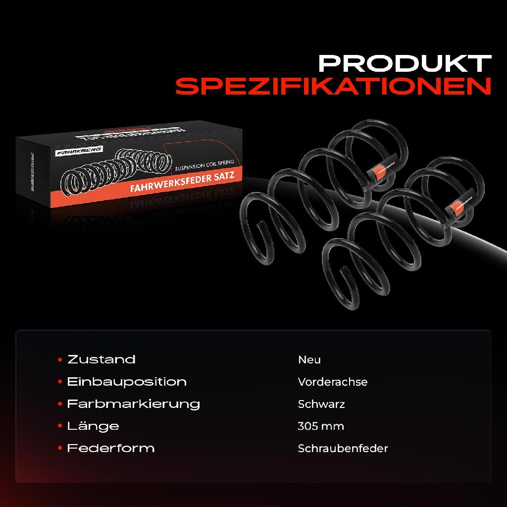 2x Fahrwerksfeder Vorderachse für Opel Combo Combo Tour Vauxhall Combo MK II (C) F25 2001-2012