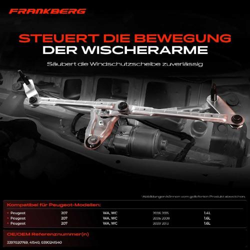 1x Wischergestänge Vorne für Peugeot 207 WA WC 2006-2009 Bild 1x Wischergestänge Vorne für Peugeot 207 WA WC 2006-2009