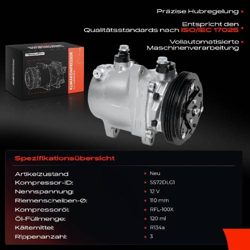 1x Klimakompressor für Smart Fortwo 450 0.6L-0.8L Roadster 452 0.7L 2003-2007 Bild 1x Klimakompressor für Smart Fortwo 450 0.6L-0.8L Roadster 452 0.7L 2003-2007