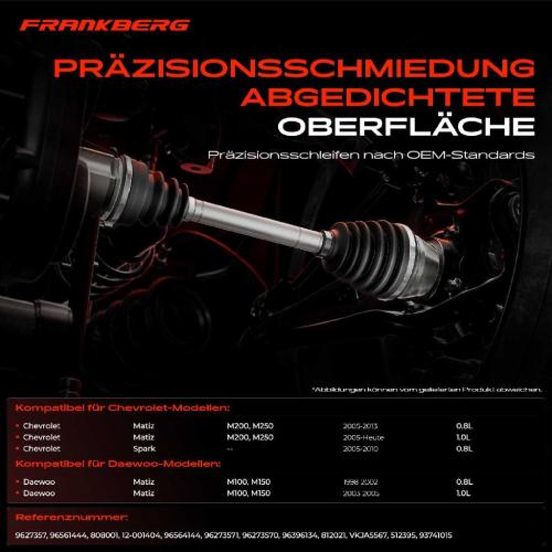 1x Antriebswelle Gelenksatz Vorderachse für Chevrolet Matiz M200 M250 Daewoo Matiz M100 Bild 1x Antriebswelle Gelenksatz Vorderachse für Chevrolet Matiz M200 M250 Daewoo Matiz M100