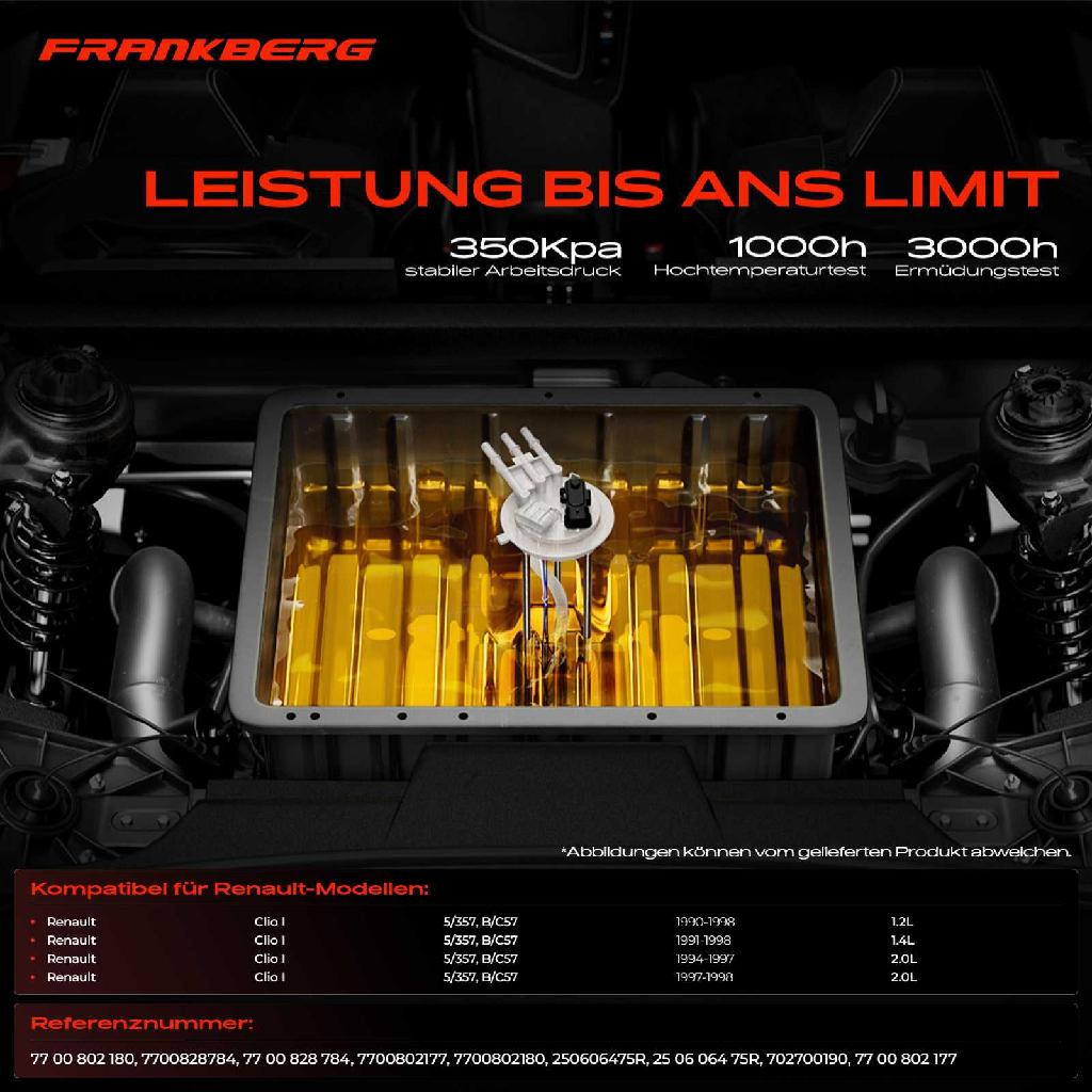 1x Kraftstoffpumpe für Renault Clio I 5/357 B/C57 1.2L 1.4L 2.0L 1990-1998